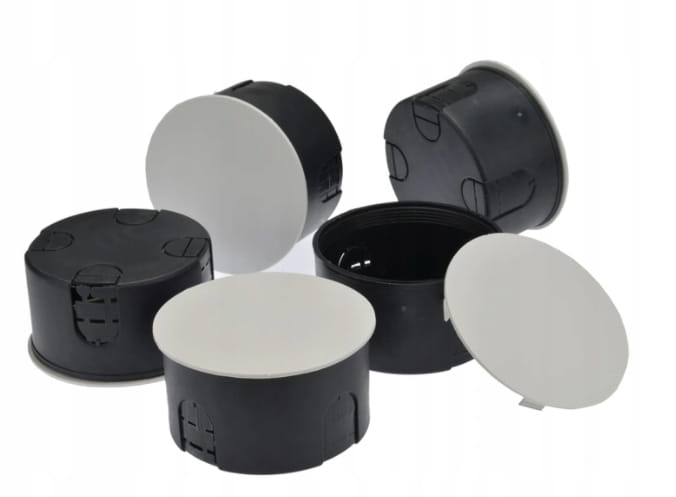 Puszka instalacyjna 80mm podtynkowa czarna - 5szt 01